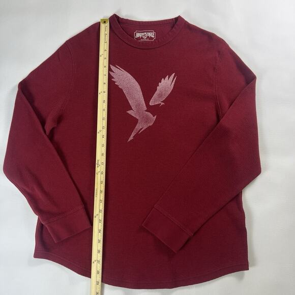 American Eagle Sweater Men's Red Blue Outdoor Waffle Knit Sweatshirt Size XL - Picture 7 of 9